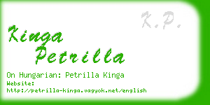 kinga petrilla business card